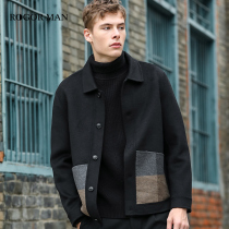 Winter woolen coat mens short coat Korean jacket trend double-sided tweed woolen cashmere mens coat