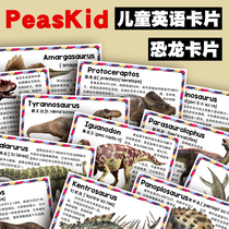 Dinosaur English cards Dinosaur Cognitive cards for childrens enlightenment Jurassic prehistoric animals flash cards for childrens classroom teaching aids