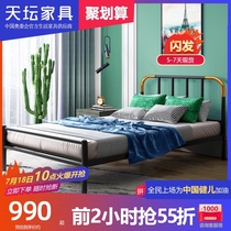Temple of Heaven furniture Wrought iron single bed Environmental protection steel pipe bed 1 0 1 2 meters wrought iron bed modern simple iron bed