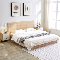 Tiantan furniture double bed Nordic simple 1 8 meters storage bed 1 5 meters wooden master bedroom high Box storage board bed