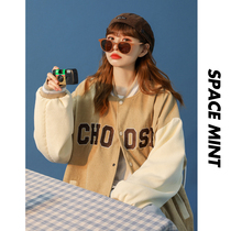 Mint planet baseball collar color jacket female letters embroidered autumn 2021 new trend brand student jacket