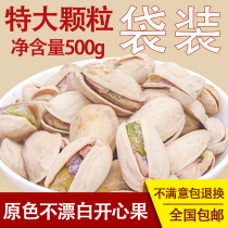 Pistachio new bag 500g plain unbleached natural opening extra large grain primary color nut snack