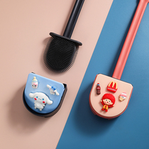 Toilet Brush Household No Dead Angle No Punching Toilet Cleaning Brush Wall Hanging Toilet Long Handle Silicone Brush Set