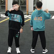 Fat boy Gats up the spring clothing sweatsuit suit 8 CUHK Scout 9 teenagers 10 pure cotton 12 years old jacket pants