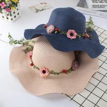 Hat female summer Korean version of tide sunscreen beach hat travel sun hat Japanese Joker UV protection sun hat straw hat