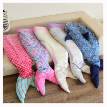Child Mermaid Sleeping Bag Thickening Clip Cotton Autumn Winter Girl Man Fish Thickened warm sofa blanket Mermaid Tail