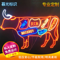 Neon custom bar decoration ins design custom-made flexible LED light strip shape luminous word door billboard