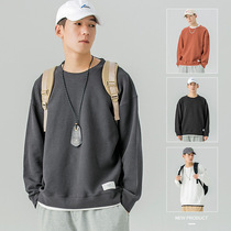 Autumn and winter plus velvet men tide ins2021 new spring and autumn collar fake two-piece coat waffle thick coat