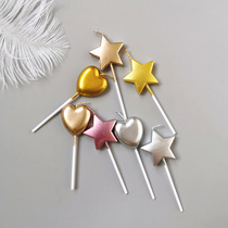 Love small candle birthday cake candle romantic decoration baby birthday arrangement bag heart shaped five-pointed star
