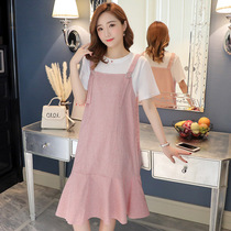 Radiation-proof maternity clothes Summer clothes female belly fashion trend hot mom personality out of pregnancy dress