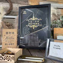 Wedding Star Love Wood Chip Sign in Solid Wood Photo Frame Festival Supplies Signature List Creative Black Business