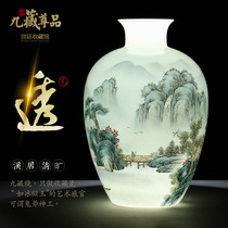 Jingdezhen ceramics New Chinese style hand-painted vase ornaments Living room flower arrangement Nordic home wine cabinet decorative crafts