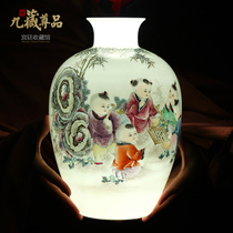 Jingdezhen ceramics New Chinese style hand-painted vase Living room home entrance TV cabinet flower arrangement decorative craft ornaments