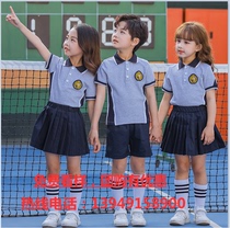 Kindergarten garden clothes Summer clothes Primary school school uniforms customized men and women childrens class clothes sportswear British style short-sleeved customization