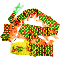 6 m ribbon diabolo tube dragon hula ring pattern scale dragon professional three-dimensional dragon square dragon dance ribbon long pole