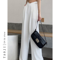 DESIGN SENSE CROSS 100 LAP PANTS 2022 Summer new high waist pituitary casual straight cylinder loose Western suit pants