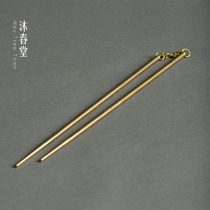 Mu Chuntang handmade pure copper clip charcoal fire chopsticks solid copper chopsticks charcoal clip fire chopsticks kung fu tea ceremony zero match