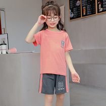 Girl Sportswear Suit Short Sleeve Summer Children Shorts Kid Summer Clothes Girl Summer Running Speed Dry Clothes