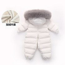 Spot Jacadikid children conjoined down clothing plus thick fur collar baby winter dress kha-clad baby out of clothing