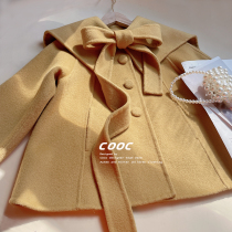 Coockids girls double-sided fleece coat 22 new autumn winter Korean version of foreign air wool tweed in the big boy tweed coat