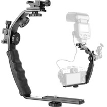 Camera flash bracket DV dual hot shoe bracket flash bracket L-type bracket bilateral hot boot frame