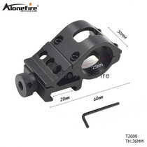 25mm crooked neck clip guide 21mm slot clip Adapter bracket light clip Aluminum alloy flashlight rail clip T2008