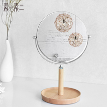 Sui Sui Two Desktop Makeup Mirror European Vanity Mirror Student Dormitory Table Mirror Children HD Double-sided Princess Mirror