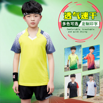 New childrens badminton suit summer quick-drying boys primary school students short-sleeved table tennis suit tennis sportswear girls