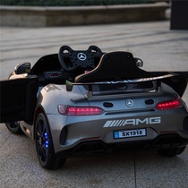 Mercedes-Benz childrens electric car four-wheel car remote control toy car can sit on the child baby with swing baby stroller