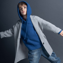 Boys wool coat thick warm childrens trench coat