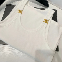 2021 summer new white short T-shirt ins tide small camisole coat outside wear chic hot girl top