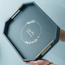 European light luxury tray Rectangular tea tray Household put teacup kettle Creative storage Kung Fu tea with large tea tray