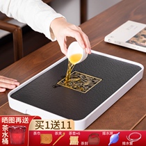 Tea tray Household tray Wujin stone tea table Modern simple dry bubble table with drainage Japanese tea tray Kung Fu tea sea