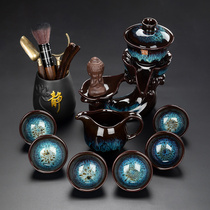 Lazy Stone Mill tea set home office meeting guest kung fu tea maker tea cup light luxury high-end set of tea set