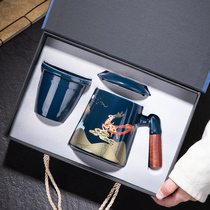 Mug with lid large capacity ceramic cup water Cup personal coffee cup tea cup tea separation tea cup