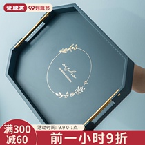 European light luxury tray rectangular tea tray household tea cup kettle creative storage drain kung fu tea set tray
