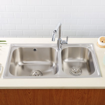 (Same Store) JOMOO jiumu imported 304 stainless steel kitchen double tank sink 02221 easy to clean