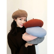 Japanese GP beret female autumn winter Joker wool hat painter hat knitted pumpkin Bud hat hair clip hat