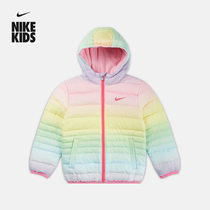 Nike Nike Official Toddler Full-length Zip Closure Jacket Down Jacket Down Clothing suede warm jacket splicing DR1795