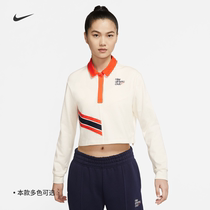 Nike Nike official ATHLETIC woman long sleeve flap T-shirt winter spring new loose pure cotton DQ9148