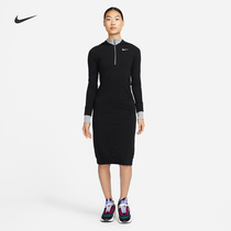 Nike Nike official ICON womens long sleeve dress new autumn winter knitted tight hooded sports DD5091