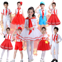 Childrens choral dress rehearsal for princess nepotism dress red scarlet dress dance dress for primary and middle school students with less first team performance