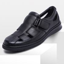Kinli to mens shoes 2020 Summer new sandals mens leather beach shoes Baotou sandals Bull Leather Hollowed-out Leather Shoes