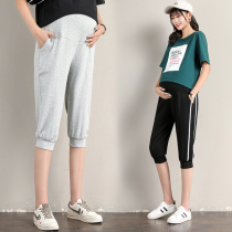 Pregnant women pants summer thin wear Capri pants fashion loose casual bottom sweatpants tide mom Summer Shorts