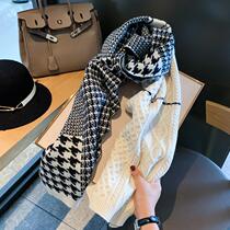 Net red Big Brand senior sense niche scarf female 2021 Winter New knitted wool thick warm bib shawl