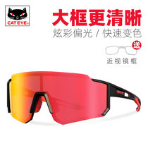 CATEYE cat eye riding glasses color-changing polarized myopia men and women outdoor sand-proof sports bicycle equipment