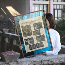 Double-sided transparent photo frame framed picture frame custom photo display retro wall hanging newspaper frame acrylic a3 glass wooden frame