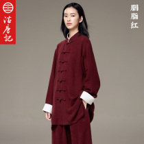 Gu Tang Ji cotton and linen National Wind Spring and Autumn Winter Taiji clothing female male Taijiquan exercise clothing performance clothing competition clothing