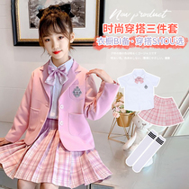 Childrens dress ten-year-old spring dress 7 girls base skirt 9JK skirt 10 girls set long sleeve Primary School autumn skirt