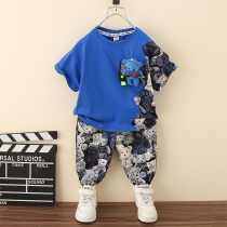 South Korean boy clothes boy hanging bear short sleeve suit 2022 Summer foreign handsome Korean version of trendy boy Two sets of thin pieces